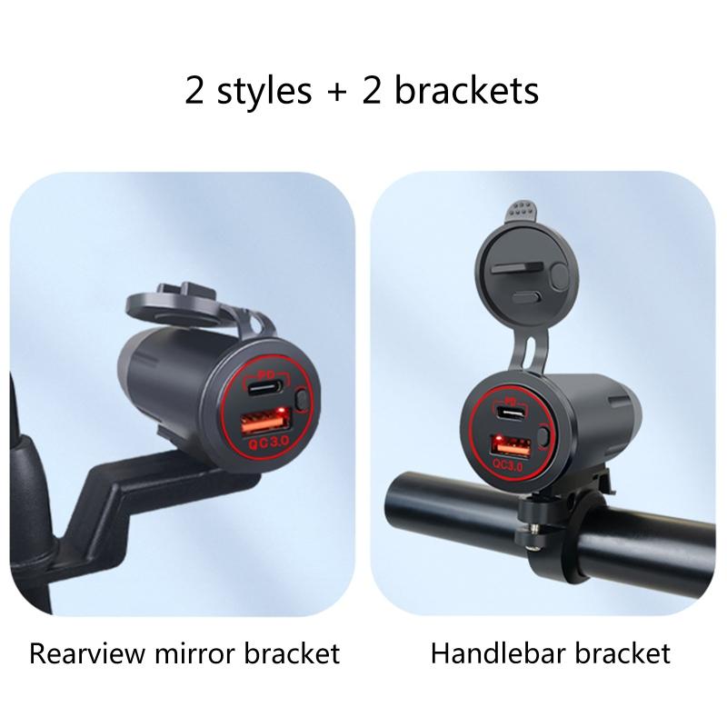 PD QC3.0 Doppel-USB-Ladebuchse Steckdose Netzteil mit wasserdichter staubdichter Abdeckung für 12/24V Auto Motorrad Boot ATV