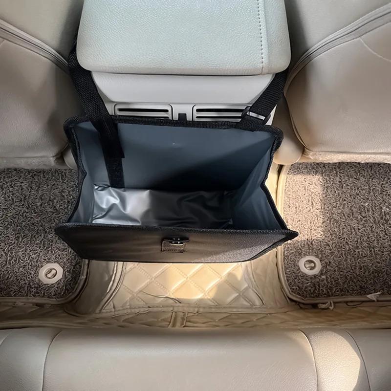 Car Hanging Trash Can Multipurpose Waterproof Backseat Organizer, Universal Vehicle Storage Bin for Snack Wrappers