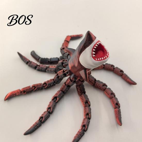Sea Predator Sculpture 3D Printed Monsters, Articulated Fidget Toy, Eater Deep Creature Mythical Decor Collectible, Stress Relief Desk Toy &