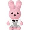 Pink Rabbit Positive Crochet Animals Doll With Card Desktop Ornament Emotional Support Handmade Knitted Cheer Up Toy