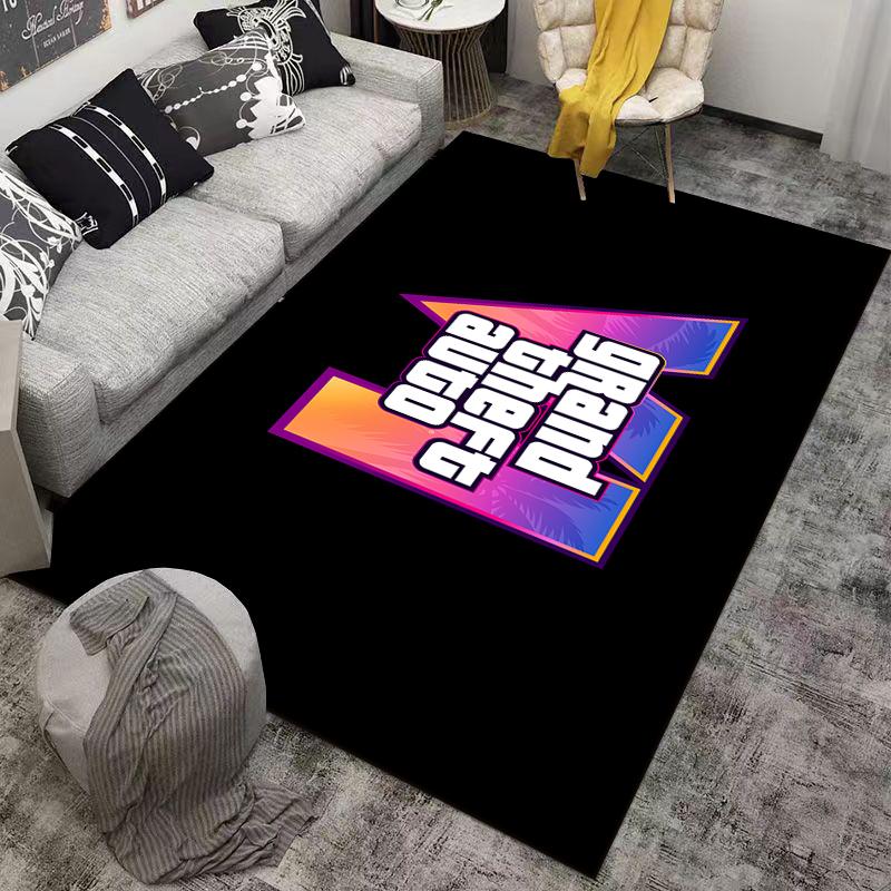 Grand Theft Auto Logo Rug for Gamers Suitable for Use As an Anti-slip Game Mat for Living Room and Bedroom Sofas