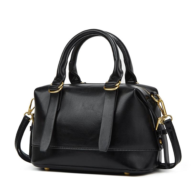 Retro Trendy Portable Bowling Bag, Premium Soft Leather Pillow Bag, Versatile Simple Shoulder Messenger Bag