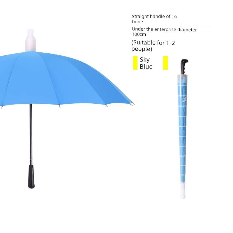 Waterproof Umbrella for Men and Women, Double Automatic Large Car-Mounted 16-Rib Long Handle Umbrella, Oversized Black Umbrella for Men and Women
