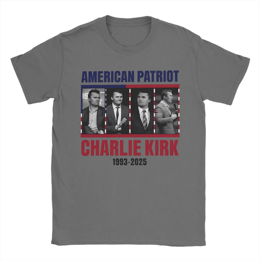 Mens TShirt Charlie Kirk American Patriot Creative 100 Cotton Tee Shirt Short Sleeve T Shirt Round Collar Clothes Present