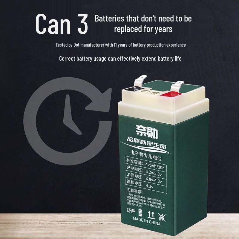 Maintenance-Free 4V4AH Lithium Lead-Acid Battery for Electronic Platform Weighing Scales