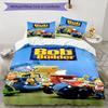 3pcs Bob the Builder Bedding Set Duvet Cover Closure Includes 1 Duvet Cover & 2 Pillowcases, Soft and Comfortable for All Seasons.