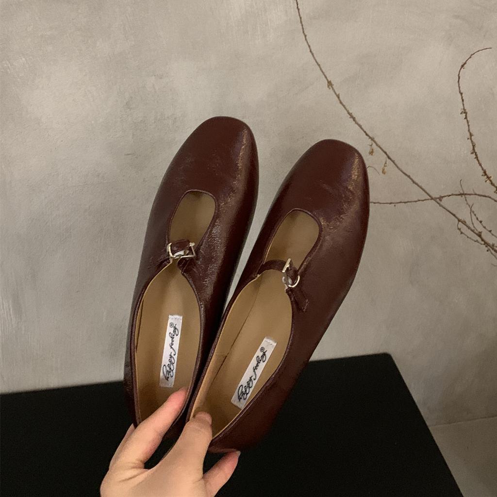 Fashion Bailamos 2025 New Brand Women Flats Round Toe Shallow Slip On Ladies Casual Ballet Shoes Soft Leather Eelgant Dress Shoes Mujer