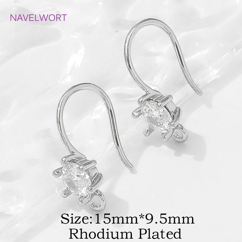 

18K Gold Plated Brass with Zircon Earwires Fasteners,Hooks For Earrings,Accessories For Earrings,Earring Making Supplies 2 pieces
