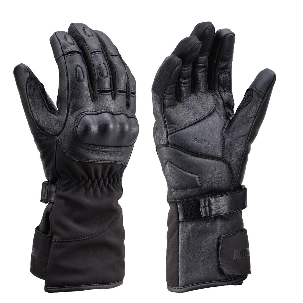 Daytona Motorcycle Winter Leather Hard Smartphone Combination Long Winter Size 29229 Gloves, (Goat Leather), Protector, Compatible, Anti-Vibration