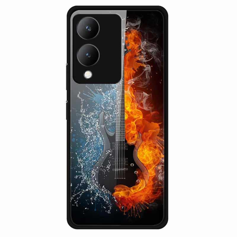 Для Vivo Y17s 4G Чехол Закаленное Стекло Лев Луна Роскошный Чехол для Телефона Для Vivo Y17S 4G Чехлы для Vivo Y17s Y 17s Защитное Стекло Vivo Y17s 4G