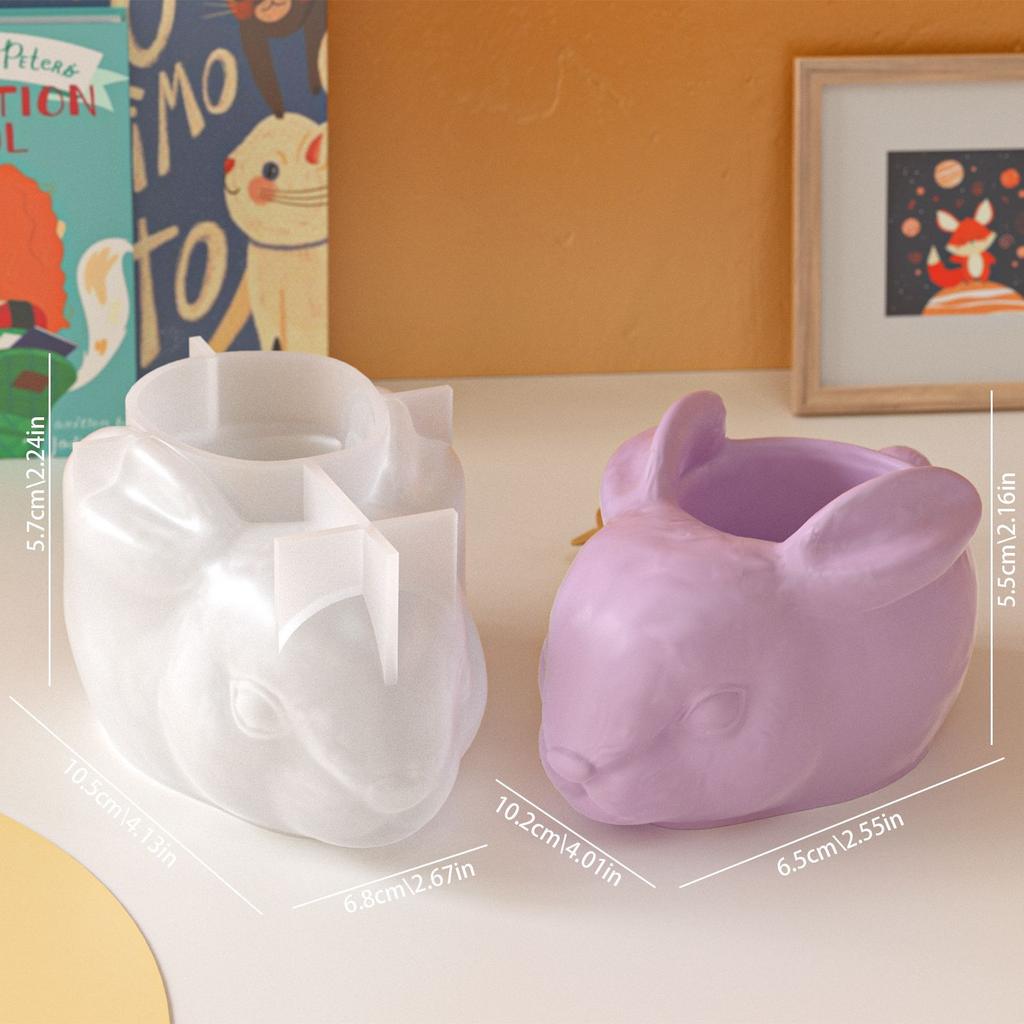 Easter Bunny Storage Box Plaster Silicone Mold DIY Scented Candle Cup Diffuser Stone Decoration Epoxy Mold