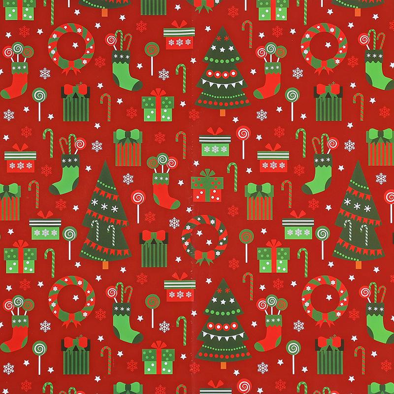 Christmas Gift Wrap: Thick Coated Paper with Trees & Elks