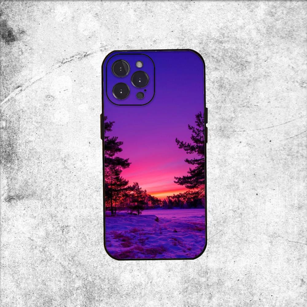 natural scenery Phone Case Silicone black Soft For IPhone 17,16,15,14,13,12,11,SE,Plus Pro Max