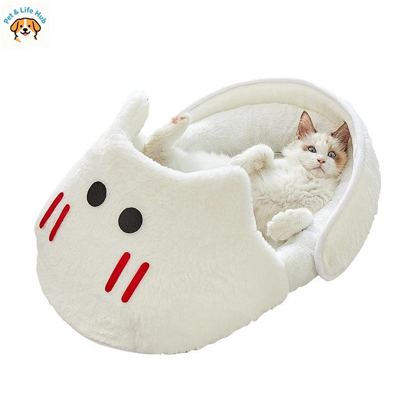 Slippers cat bed dog bed all-season semi-enclosed hamster and rabbit cages winter warm sleeping bag for cats Pet supplies