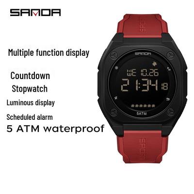 Sanda Multifunctional Luminous Waterproof Student Countdown Watch with Alarm