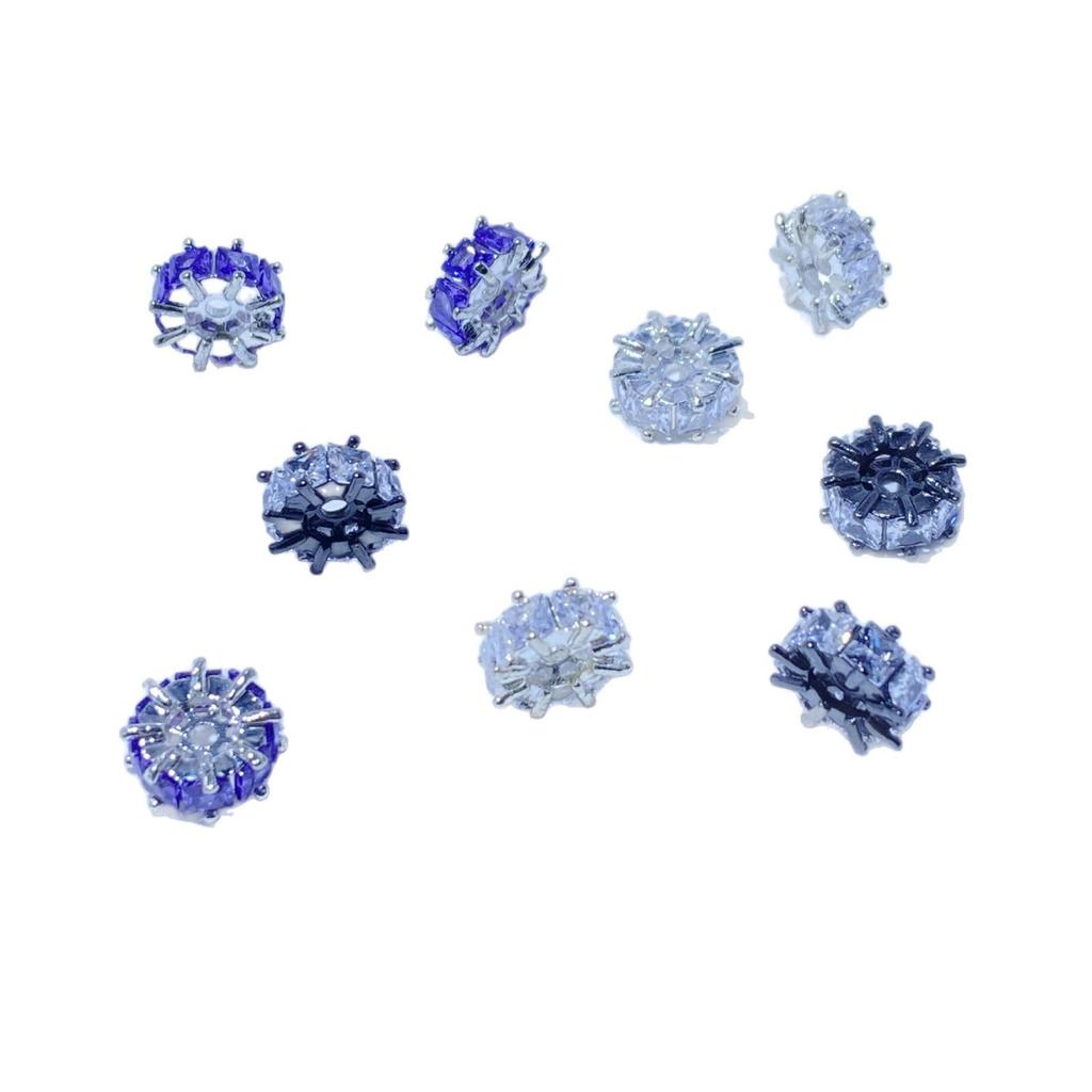 Gold-Plated Spacer Beads with T-Shaped Cubic Zirconia for DIY Jewelry Bracelet Necklace Making