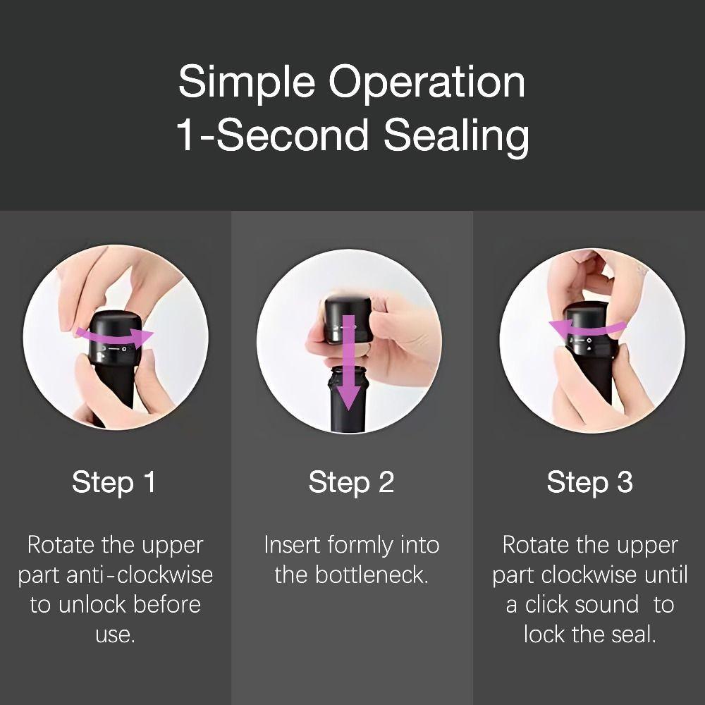 3Pcs Vacuum Champagne Bottle Stopper Leak Proof Sealed Bottle Stopper Wine Bottle Plug  Kitchen Use