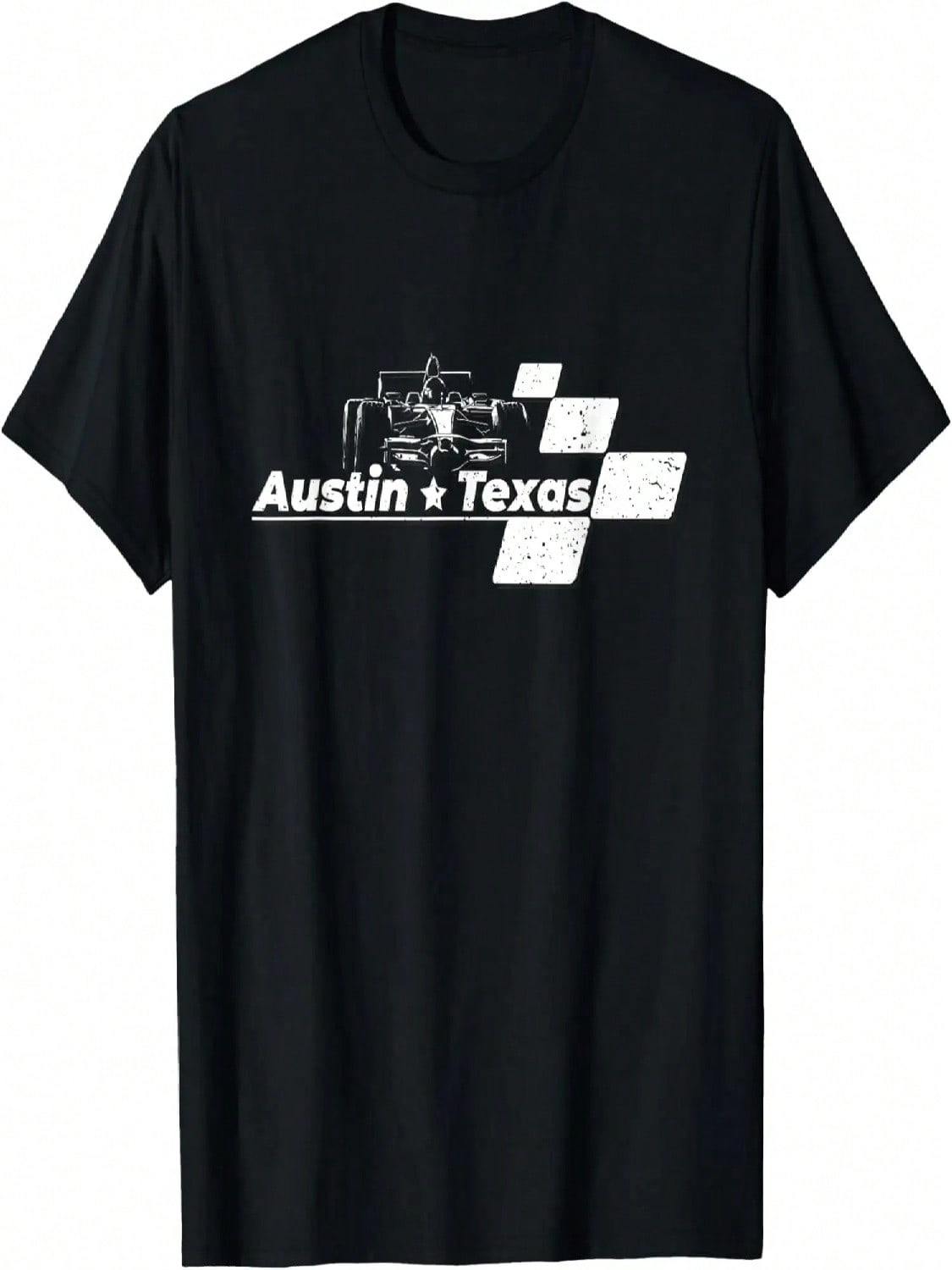 Винтажная клетчатая гоночная футболка Austin Texas S разноцветный
