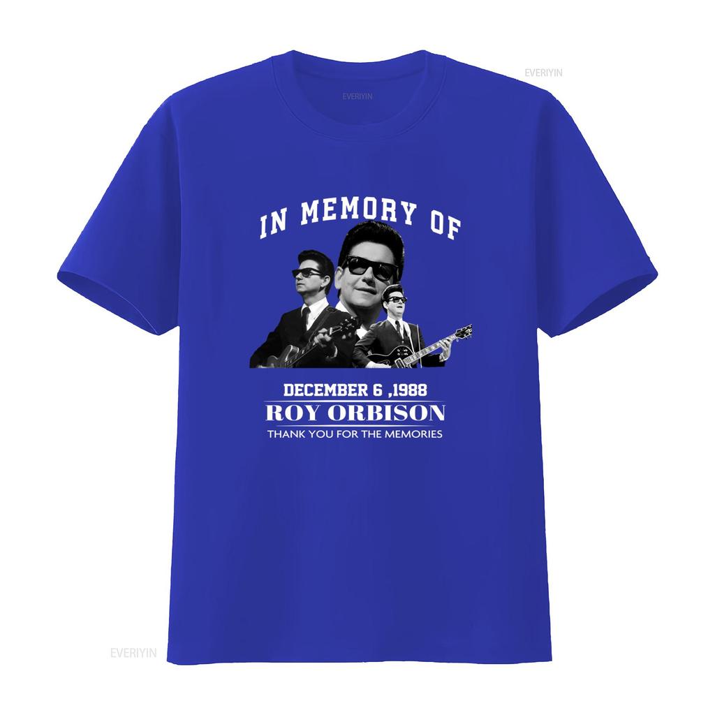 Roy Orbison Tribute T Shirt In Memory Of December 6 1988 Thank You For The Memories Sizes S 5XL vintage Washed Casual