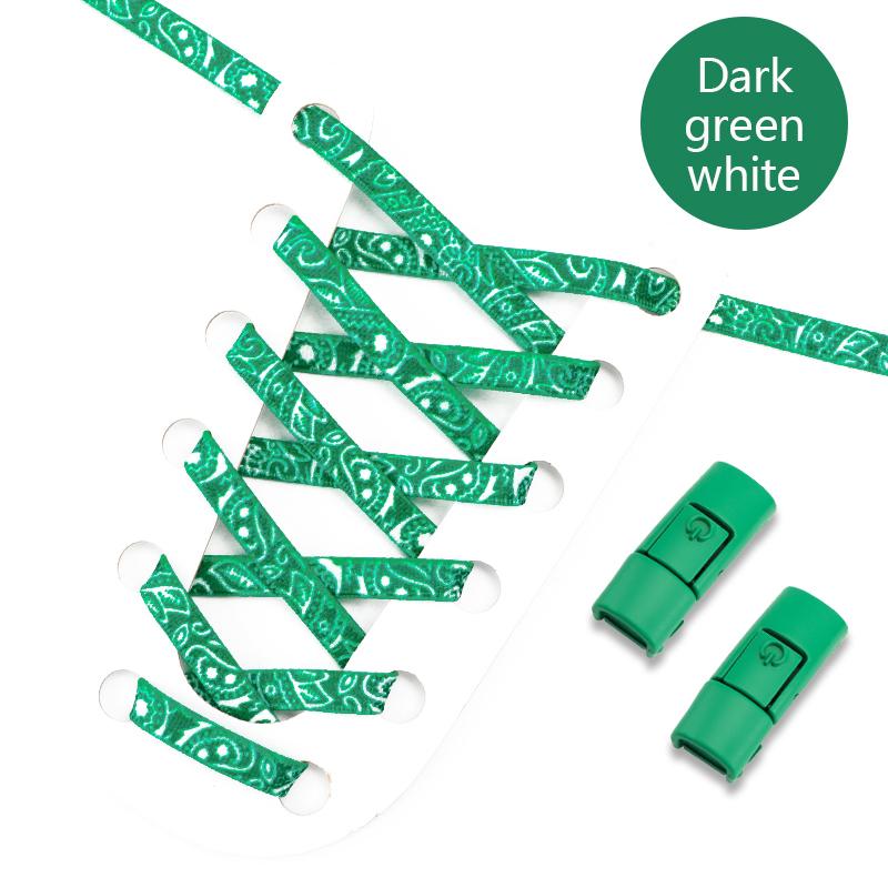 Nr. 8 bunte Press-Lock-Schnürsenkel ohne Bänder, Cashew-Blume, elastische Schnürsenkel, Sport, Kinder, Erwachsene, 8 mm dick, Tennis-Flats, Schnürsenkel ohne Bindeband