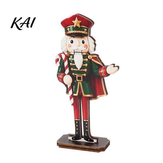 Durable Wooden Holiday Ornament Christmas Nutcracker Table Sign, Soldier Figure Standing Collectible Statue Decorative Desktop for Tiered Tray, Party