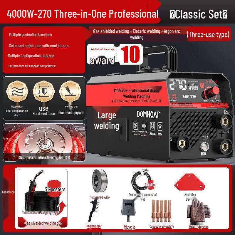 

Da Han 270 Gasless MIG 220V Portable TIG Welder - 3-in-1 Industrial Electric Welder for Household Use
