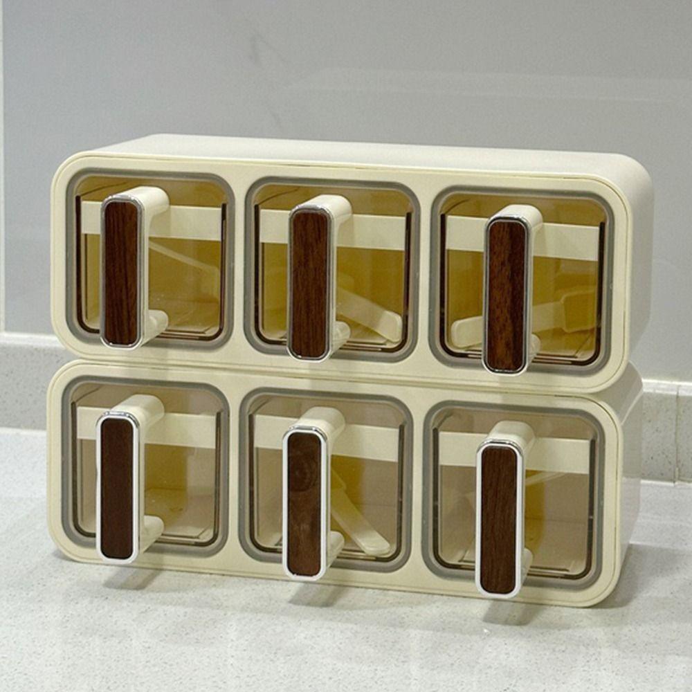 No Punch Spice Storage Rack With Spoon Spice Storage Container Kitchen Storage Organizer  Household
