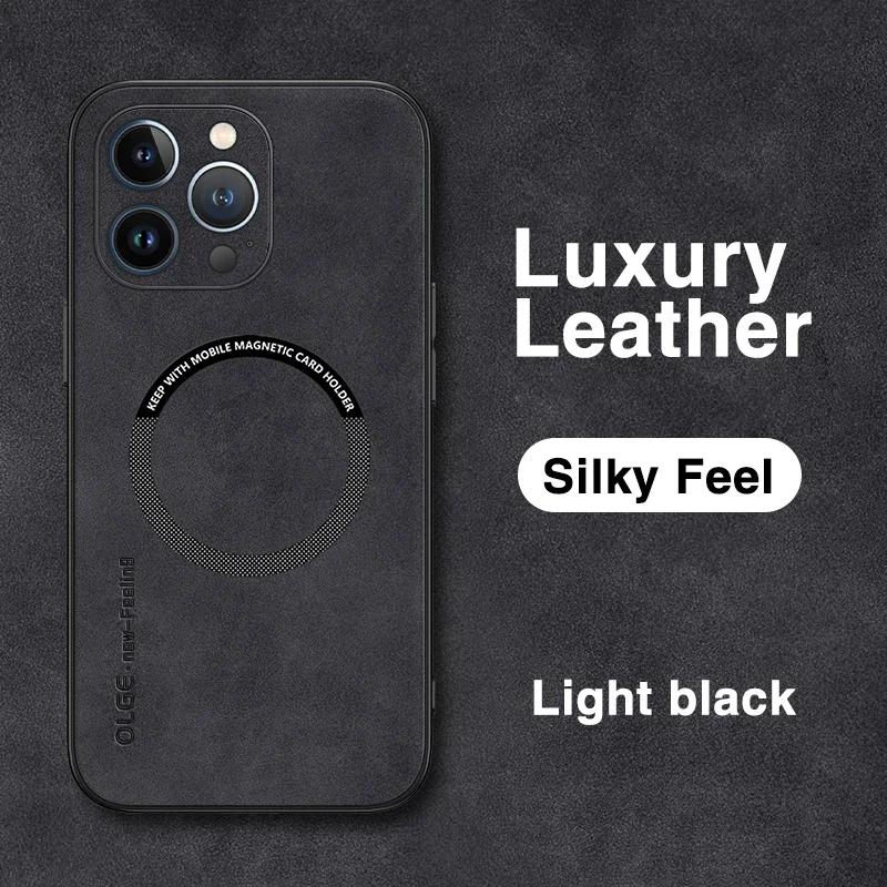 Magnetic Leather Case For iPhone 15 16 Pro Max 14 13 12 11 Pro Max XS XR X 8 7 Plus SE Wireless Charging Phone Cover Etui