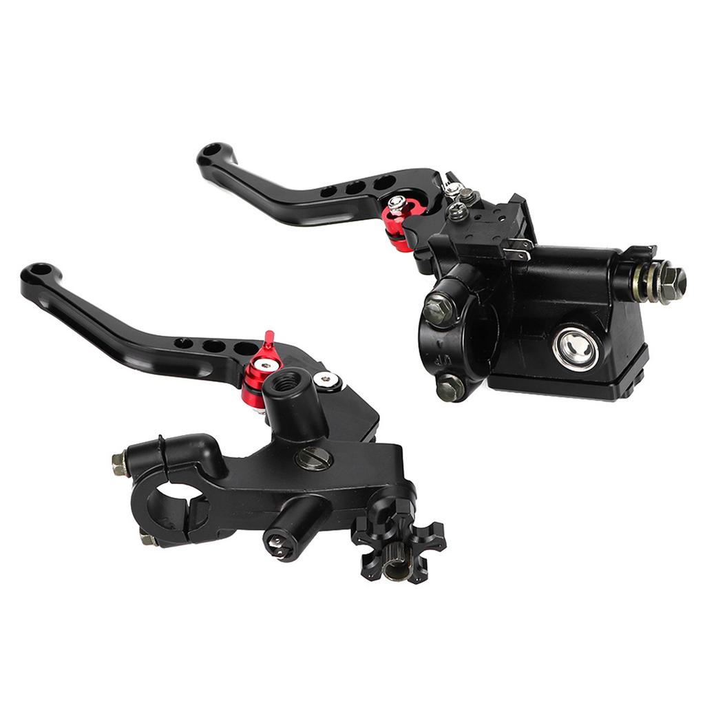 Universal 7 8in Hydraulic Adjustable Brake Upper Pump Clutch Levers Handle Assembly (Black)