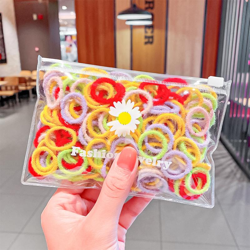 100 Buc/Pungă Elastice de Păr Simple Practice Mici Fete Copii Accesorii Inel Coadă de Cal Bentiță