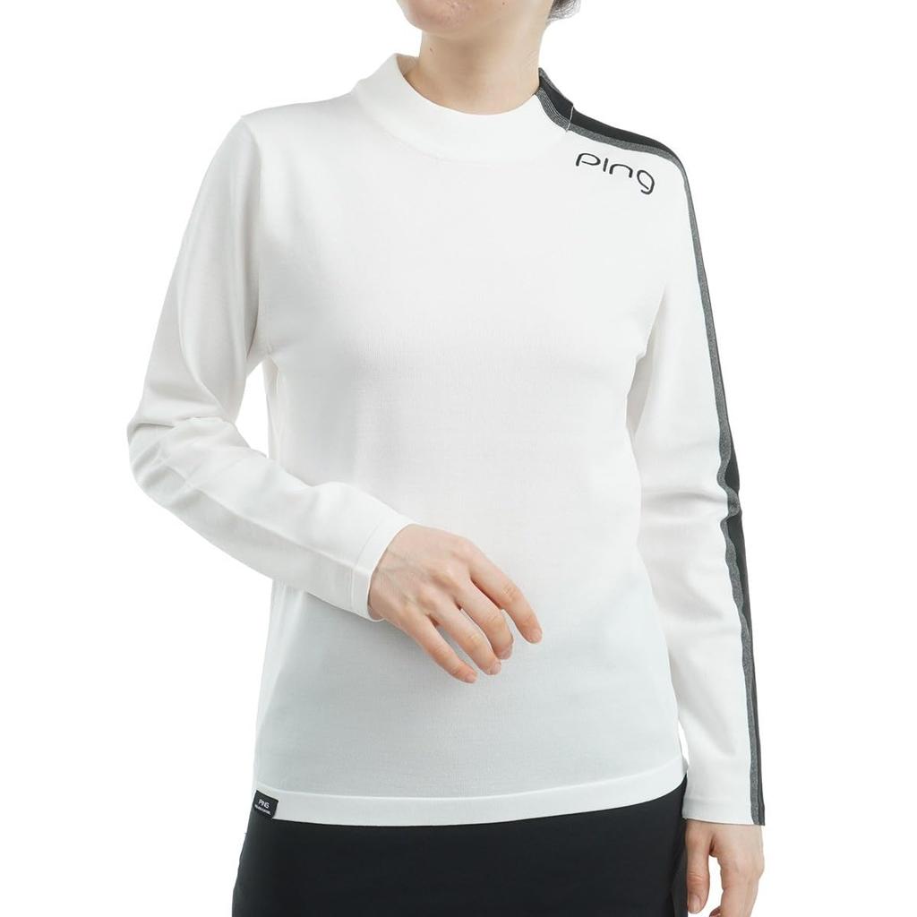 Ping Apparel Long Sleeve High Neck Sweater Golf L Women's (Side Stripe) / / 622-4275902 030_White