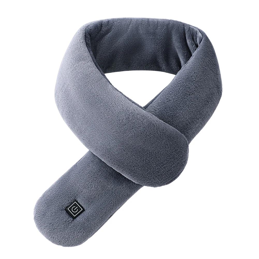 

Зимний шарф с подогревом, регулируемая температура, электрический шарф с подогревом, теплый водонепроницаемый, перезаряжаемый для велоспорта, кемпинга для мужчин и женщин серый