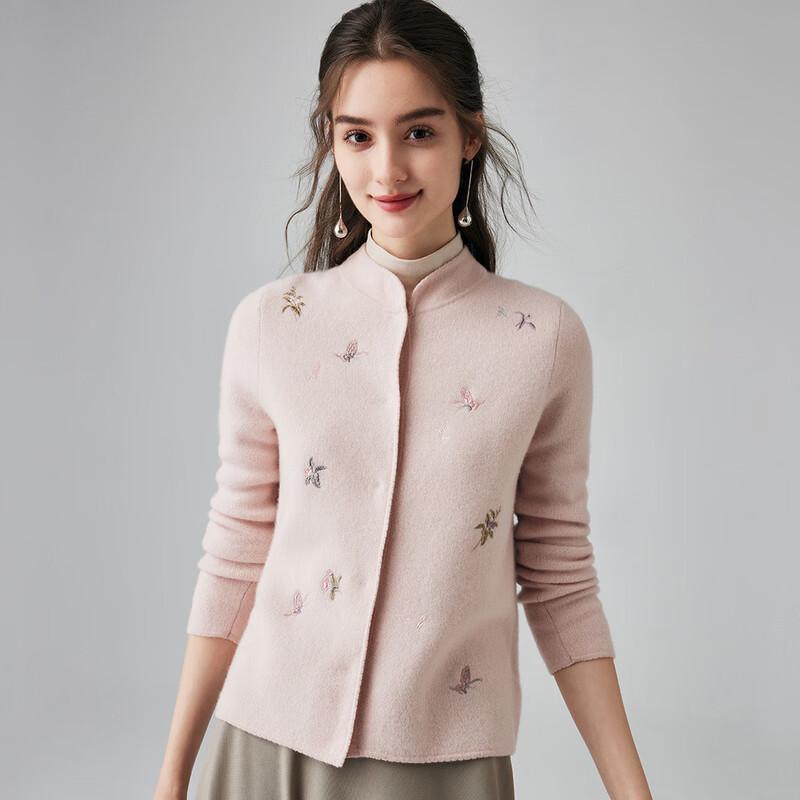 PALUOPO Women's Embroidered Cashmere Cardigan