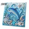 Warstwowe 3D Muszelki Rzemiosło Żółw Morski Ośmiornica DIY Zestaw do Malowania Perełkami, Motyw Oceaniczny Diamond Art Zestaw Projektów Anty-stresowych dla Dorosłych Początkujących,