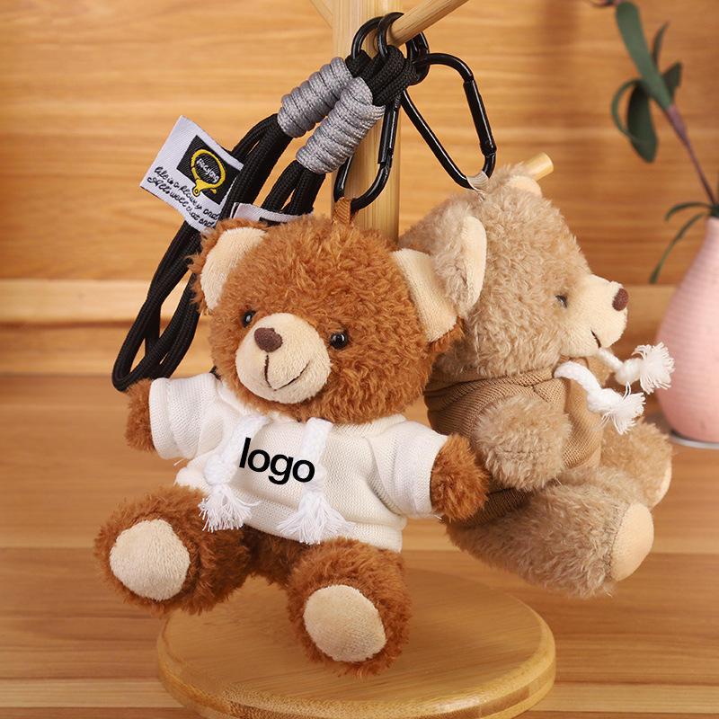 Cute Cotton Bear Plush Doll Bag Pendant Backpack Decoration Plush Toy Custom Logo Bag Hanging Accessories
