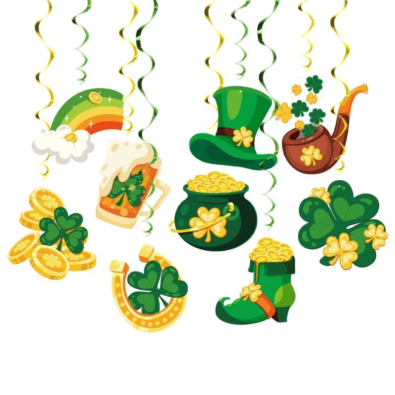 User Friendly Paper PVC Spirals Swirls Ornament for Patrick's Celebration No Tools Needed Versatile Decors