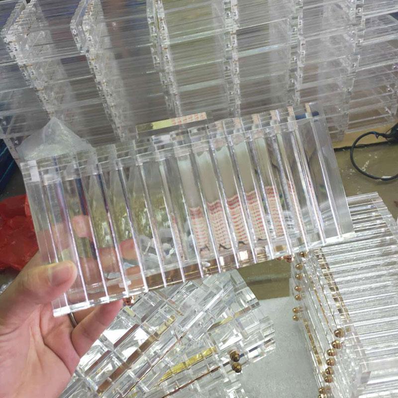 Luxury Famous Brand Clear Crystal Acrylic Evening Bag Shand Wallet Fashion Party Purse Bridal Clutch Crossbody Shoulder Handbag