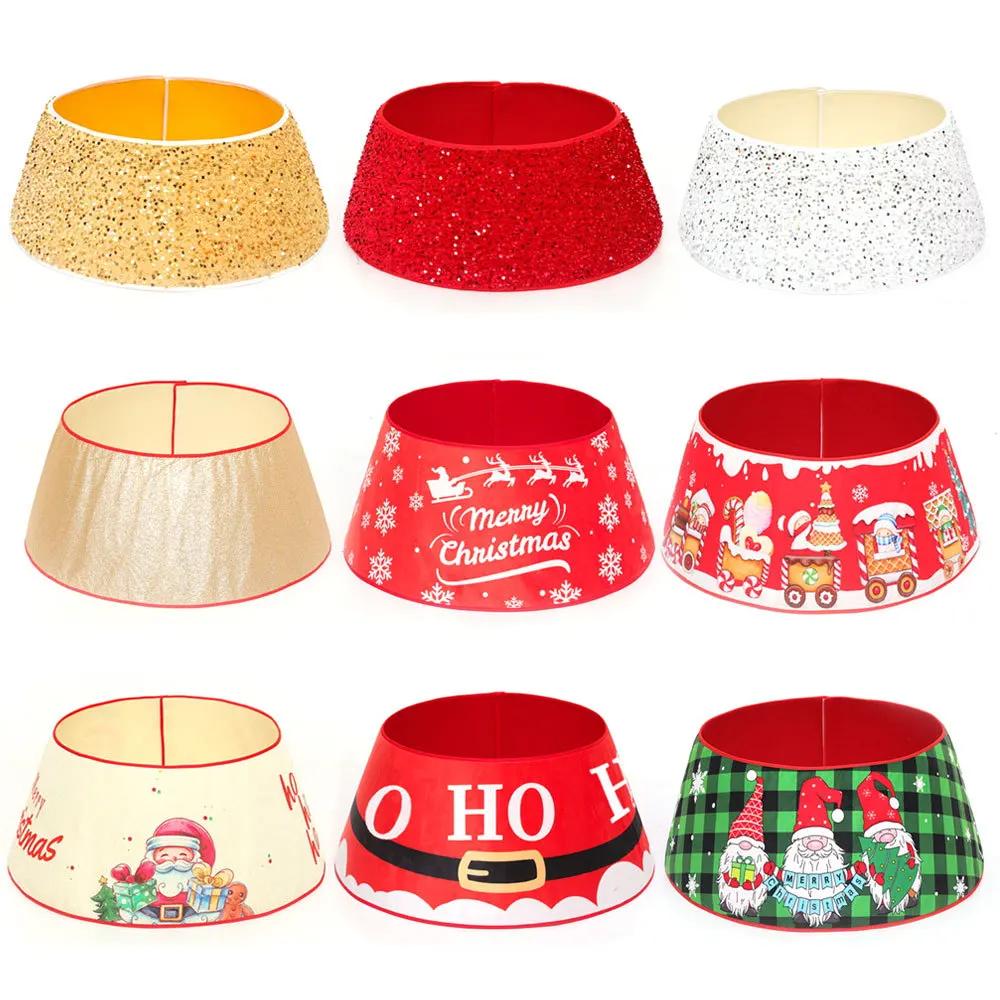 3D Round Plush Christmas Tree Skirt - Decorative Tree Base Cover Festive Christmas Scene Fence Ideal for Holiday Decorations