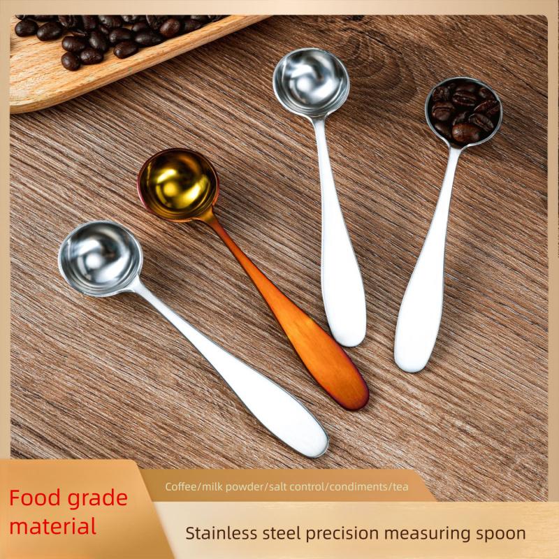 4g Stainless Steel Measuring Spoon, Ins Style Integrated Powder Scoop for Coffee Milk Tea Baking Kitchen Seasoning Tools