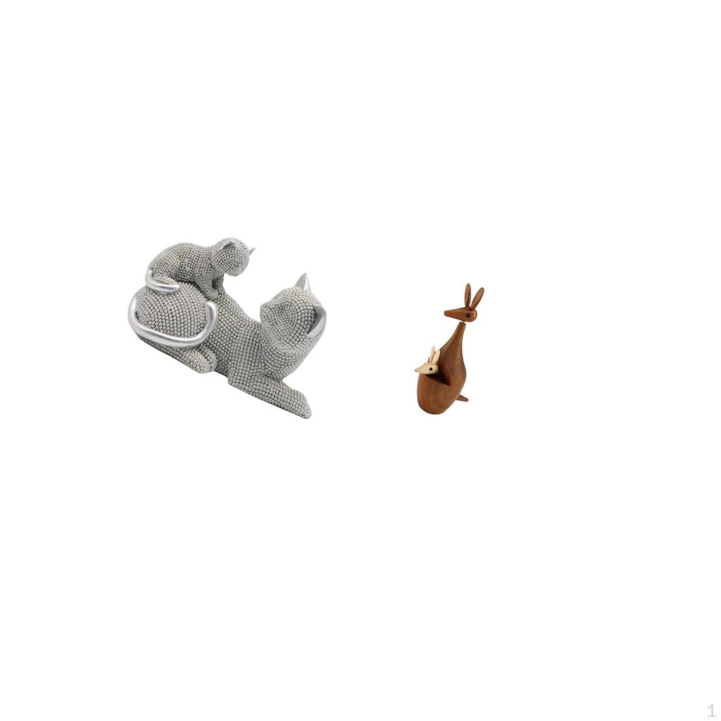 Cat Sculpture Decorative Figurine for Bedroom Living Room Office Bookshelf Housewarming Party Favor