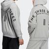 Adidas Loose Zip-Up Hoodie With Printed Letters Unisex Tops Gray IA9437