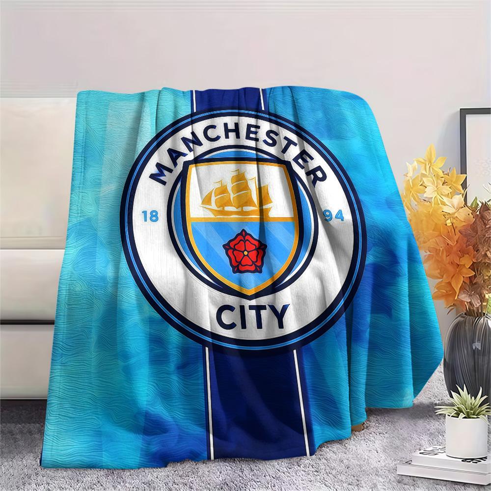 Man City Flannel Blanket, High quality Comfortable for All Seasons, Home Decor, Warmth and Comfort