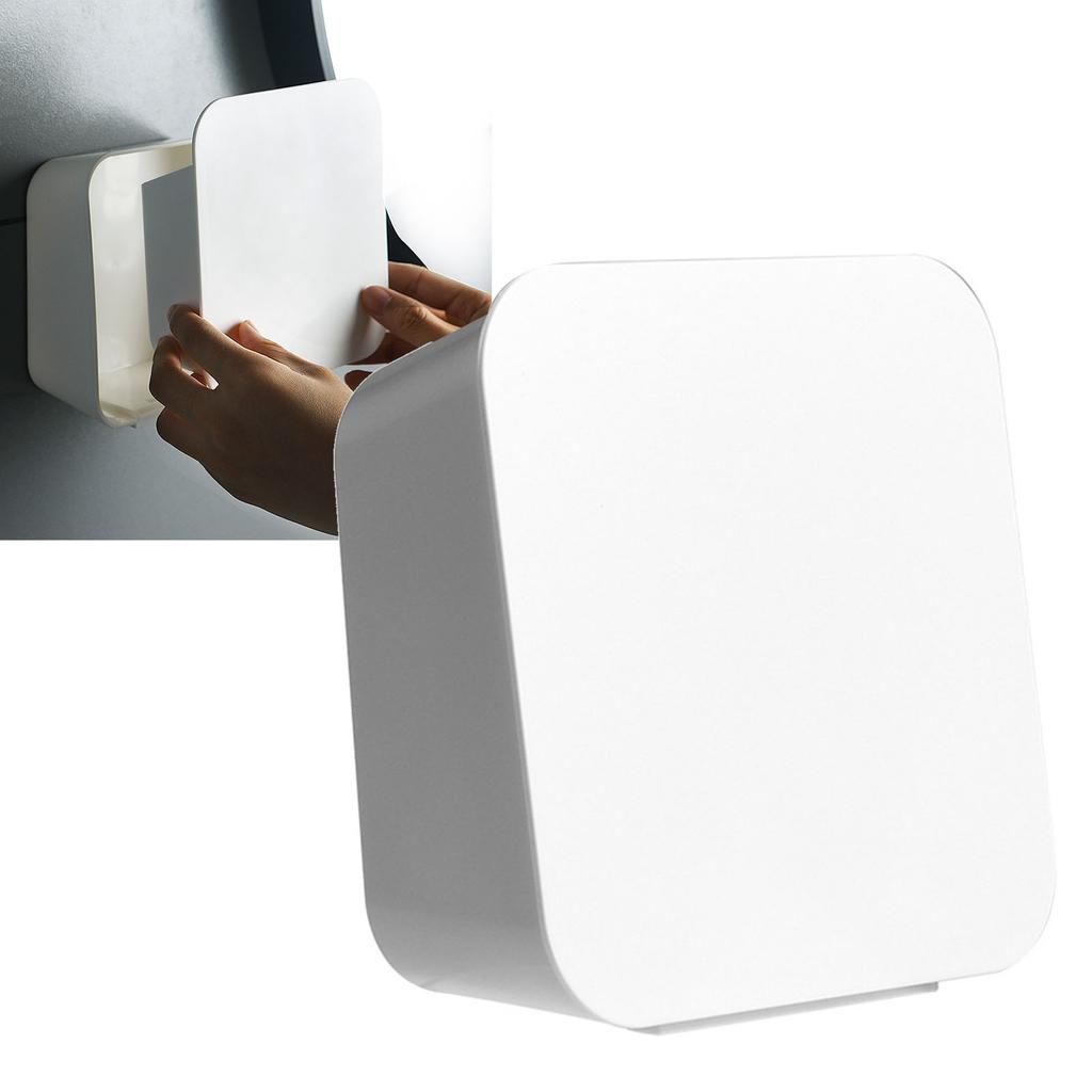 Wall Mounted Cotton Swab Holder Flip Top Punch Free Cosmetic Cotton Wall Mounted Organizer for