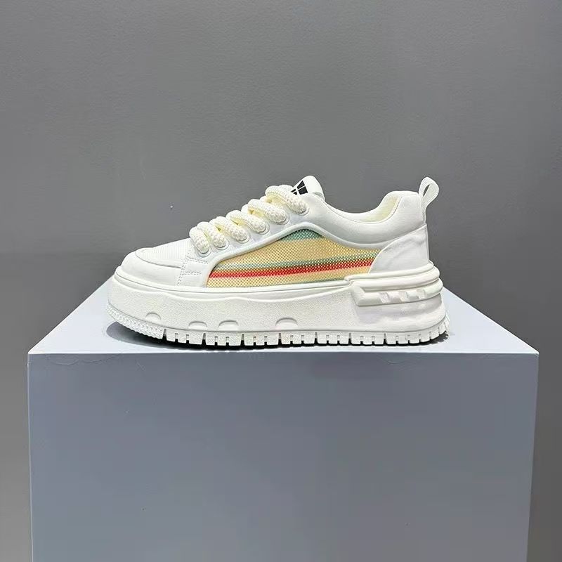 

Trendy shoes little white shoes autumn new breathable men s casual sports thick-soled heightening board shoes men s shoes 39 белый