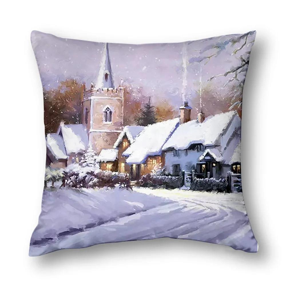 

Обновите декор своей гостиной праздничным духом с помощью рождественской декоративной наволочки для подушки. Декор для дома 66x66cm небесно-голубой