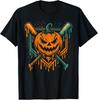 Pumpkin Halloween Baseball Ice Cream Drip Spooky Unisex T-Shirt