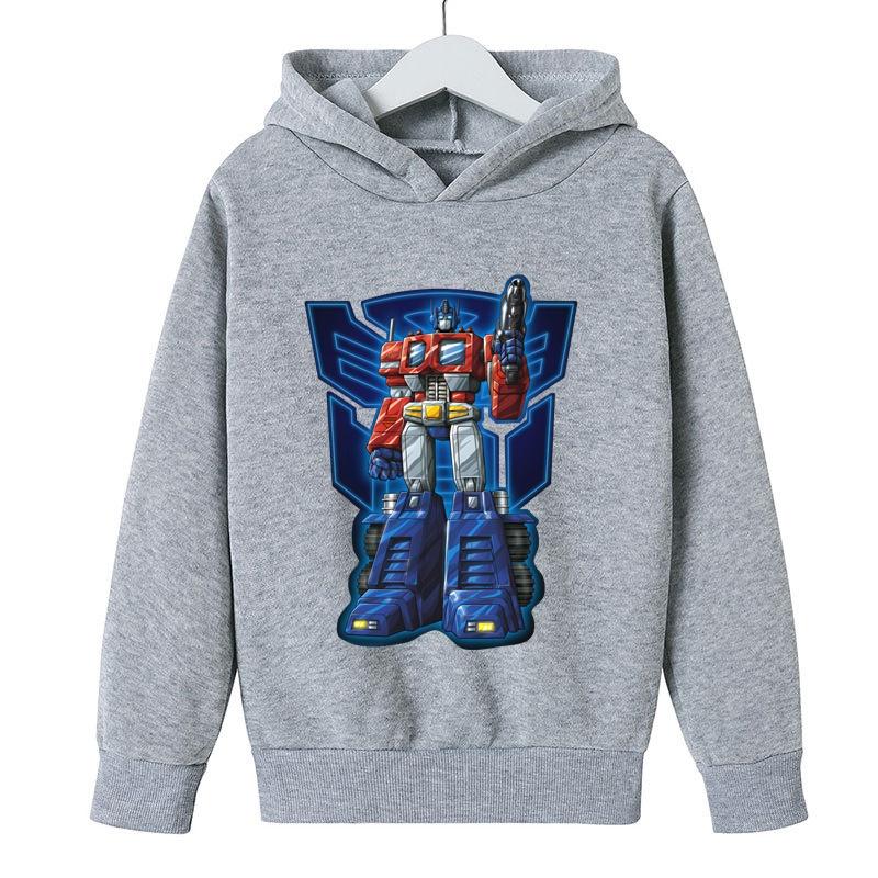 Boys Transformers Optimus Prime Print Hoodies Long Sleeves Cartoon Sweatshirt Baby Children Clothing Cool Pullovers Kids Street Wear