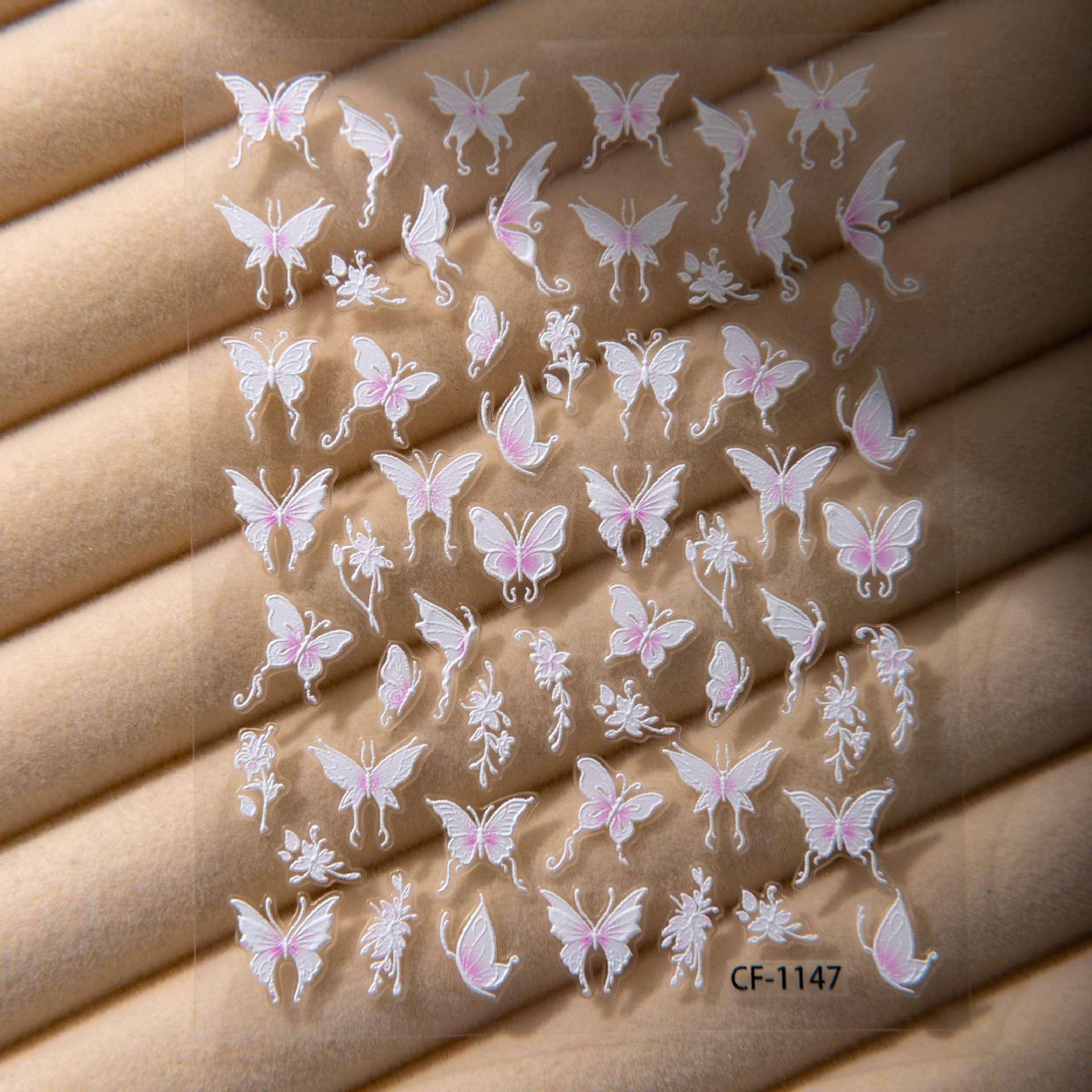 Cyansea Hot Selling Fresh Butterfly Flower Nail & Phone Case Stickers. CF-1147