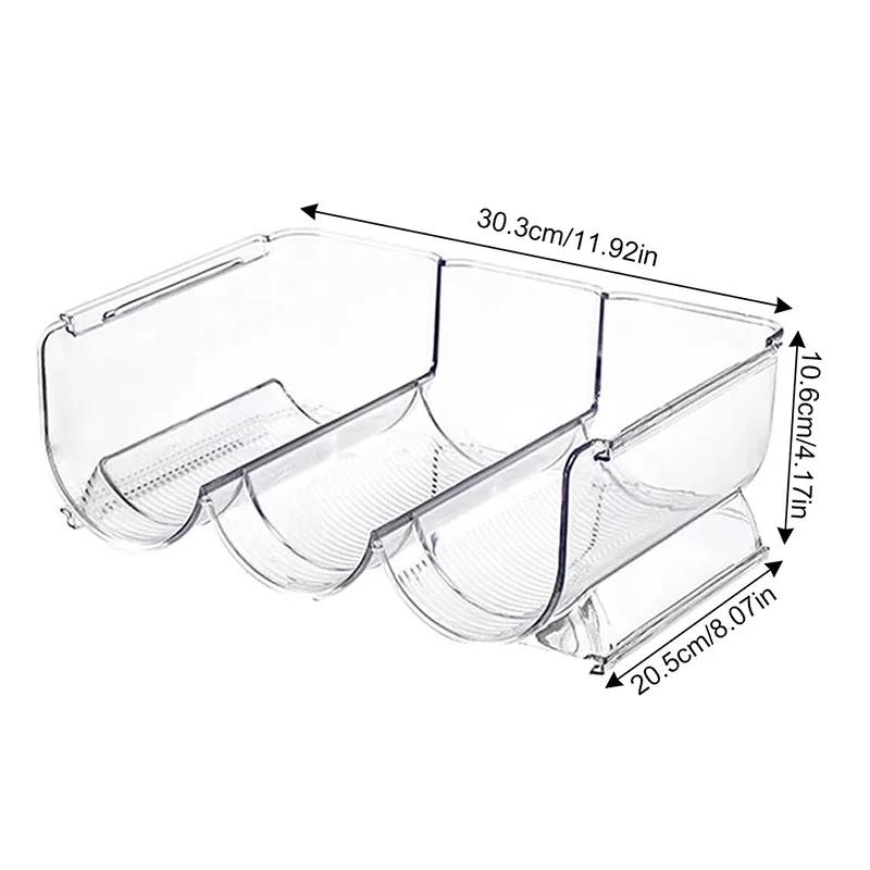 Clear Refrigerator Wine and Water Bottle Holder,  Stackable Plastic Wine Rack Storage Organizer for Fridge, Cabinet, Pantry