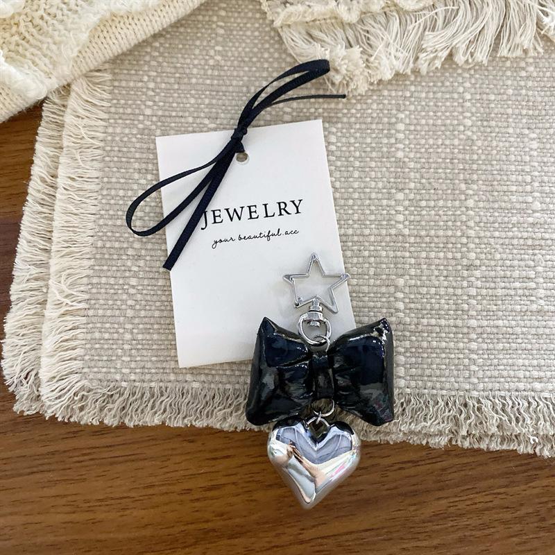 Stylish Versatile Heart Bow Phone Lanyard Wrist Strap Diy Handmade Bowknot Keychains Backpack Decoration Accessories Gifts